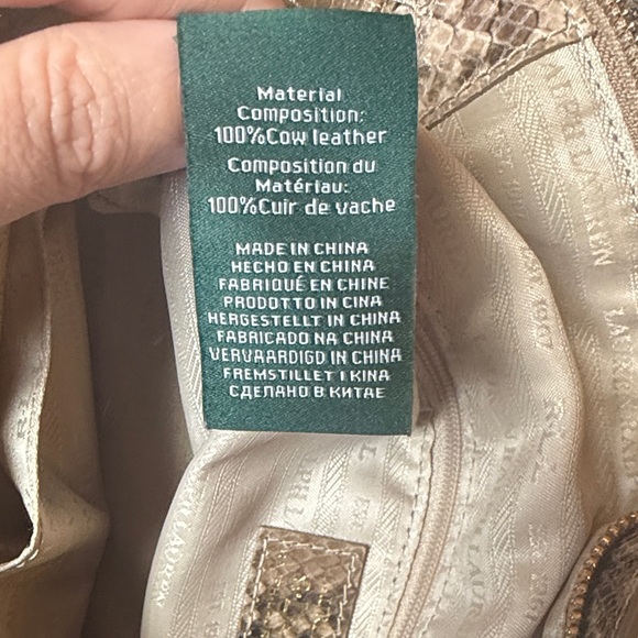 Gorgeous Ralph Lauren Snakeskin Embossed Leather Crossbody Bag - Brown - Picture 13 of 16